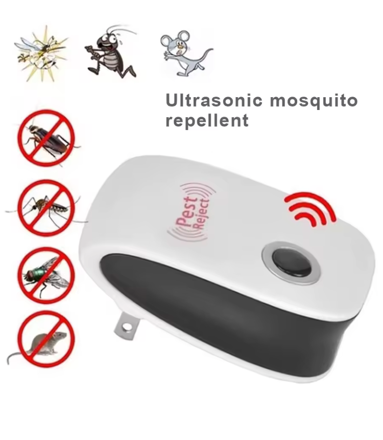 Repelente de plagas ultrasónico, repelente de plagas enchufable, disuasorio de plagas y insectos de largo alcance, multifunción para el hogar, la Oficina y el Hotel