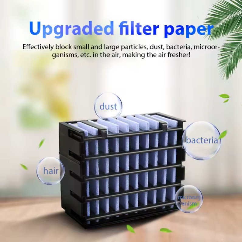 Ventilador de aire acondicionado portátil, ventilador eléctrico para el hogar, escritorio, oficina, ventilador de refrigeración, humidificación móvil, ventilador refrigerado por agua, Mini enfriador de aire